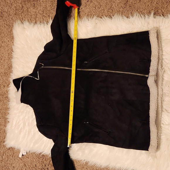 THE ROCKN REV WOMEN FAUX FUR FLEECE COAT OUTWEAR WARM LAPEL BIKER MOTOR AVIATOR - Picture 10 of 12